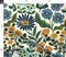 Wildflower Graceful Flowers Blossoms Petals Blue Green Orange Marigold Daisy Custom Printed Fabric by Spoonflower Various Fabrics by the Yard or Fat Quarter